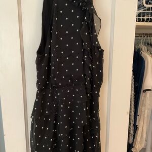 Maeve Black and White Polka Dot Mini Dress